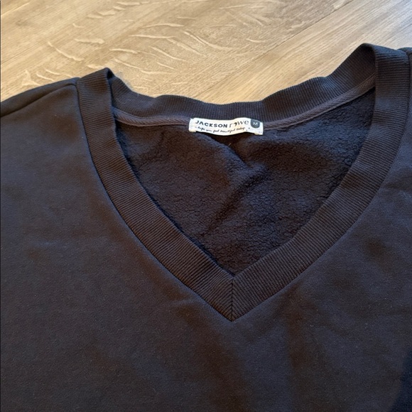 Jackson Rowe Black V Neck Sweater Oversized Women’s Medium - Picture 7 of 8